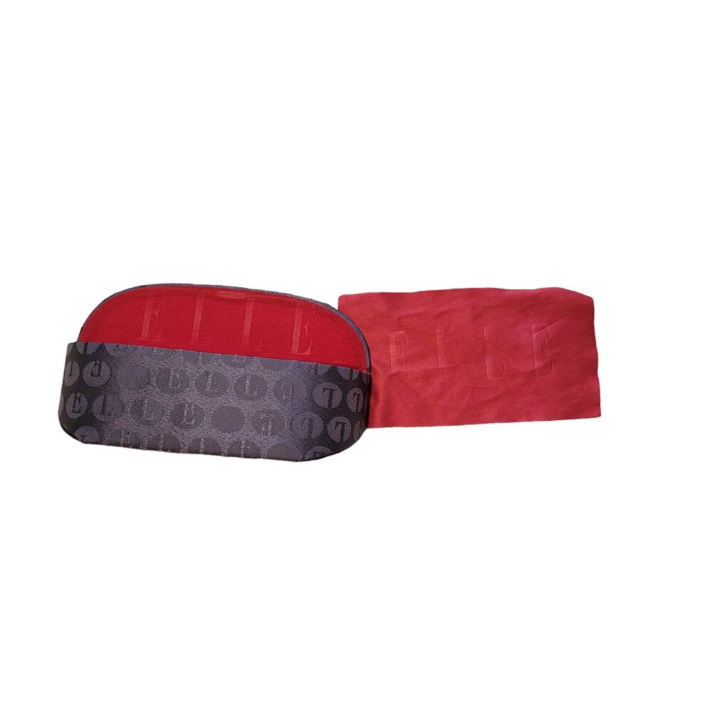Elle Sunglass Case Jacquard Violet Satin w Red lens cloth